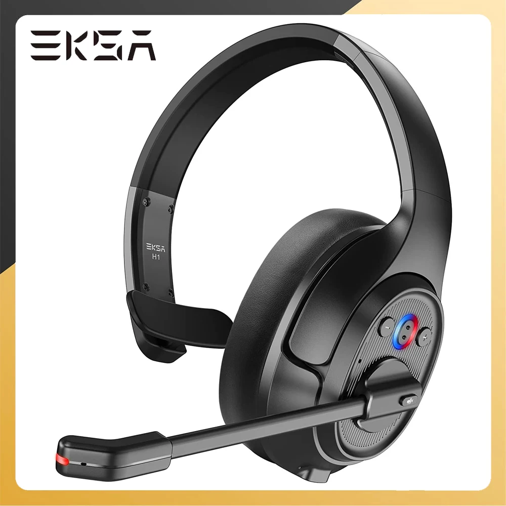 

EKSA Wireless Headphones With Microphone Ai ENC Noise Cancelling Bluetooth 5.0 Office Headset For Driver Trunk Call Center Skype