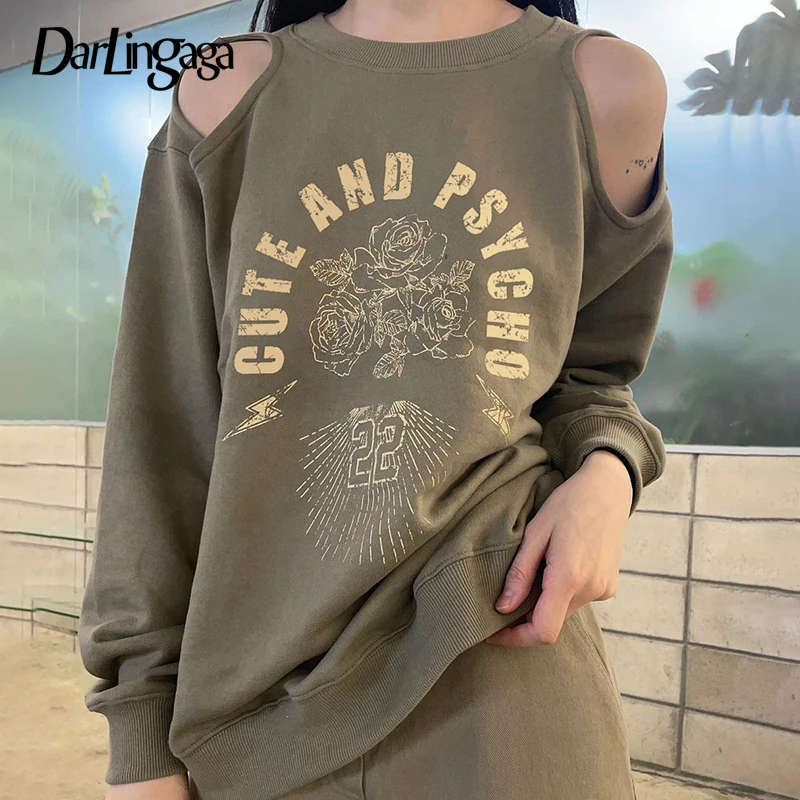 Darlingaga Harajuku Retro Oversized Pullover Top Cold Shoulder Preppy Style Letter Print Autumn Sweatshirt Hoodie Women Clothes
Darlingaga Harajuku Retro Oversized Pullover Top Cold Shoulder Preppy Style Letter Print Autumn Sweatshirt Hoodie Women Clothes