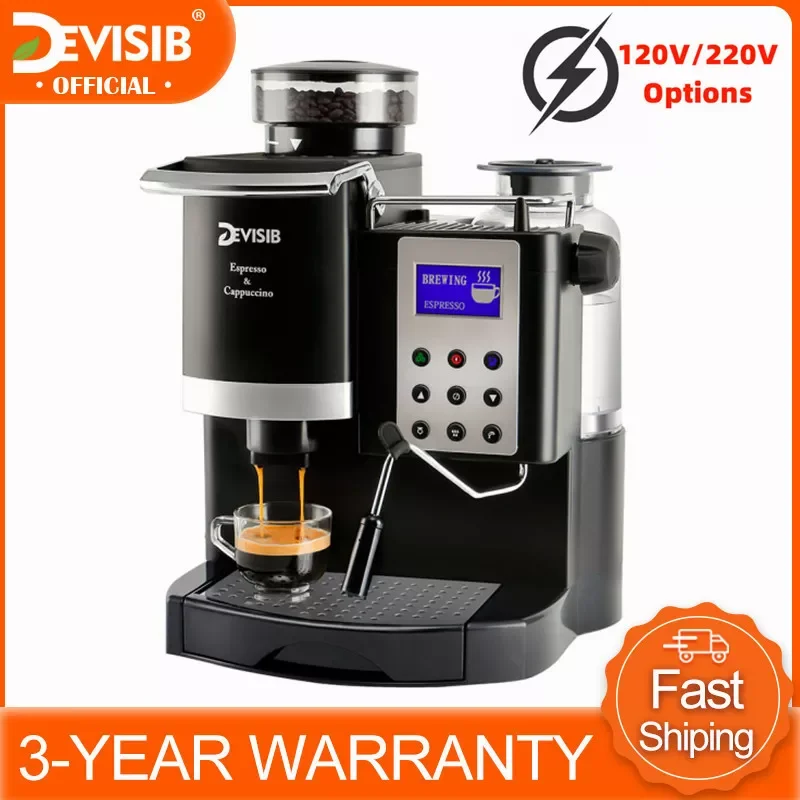 DEVISIB All-in-one Coffee Machine Professional Espresso Maker with Grinder for Cappuccino Americano Kitchen Appliances 220V/110V
DEVISIB All-in-one Coffee Machine Professional Espresso Maker with Grinder for Cappuccino Americano Kitchen Appliances 220V/110V