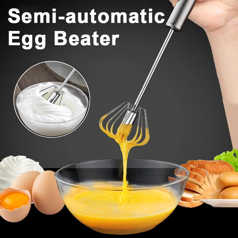 Semi-automatic Egg Beater Stainless Steel Egg Whisk Manual Self Turning Egg Stirrer Hand Mixer Kitchen Accessories Egg Tools
Semi-automatic Egg Beater Stainless Steel Egg Whisk Manual Self Turning Egg Stirrer Hand Mixer Kitchen Accessories Egg Tools