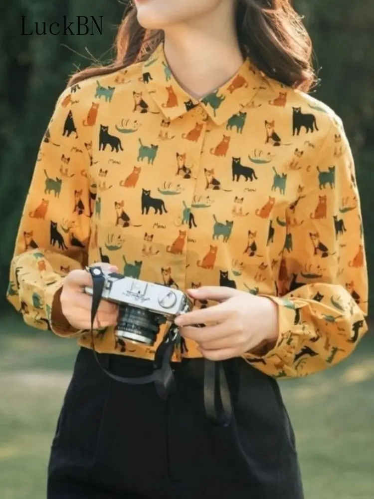 Autumn Blouses Women Clothing Harajuku Animal Print Button Up Shirt Vintage Korean 2022 Long Sleeve Tops Kawaii Cute Cardigan
Autumn Blouses Women Clothing Harajuku Animal Print Button Up Shirt Vintage Korean 2022 Long Sleeve Tops Kawaii Cute Cardigan