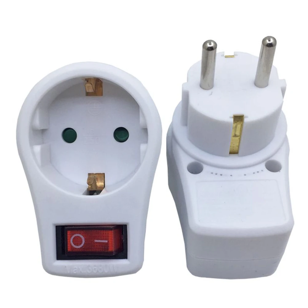 

Socket Supplies Socket Outlet Conversion Plug European Type Flame Retardant PP Power Tool With Switch 250V 16A