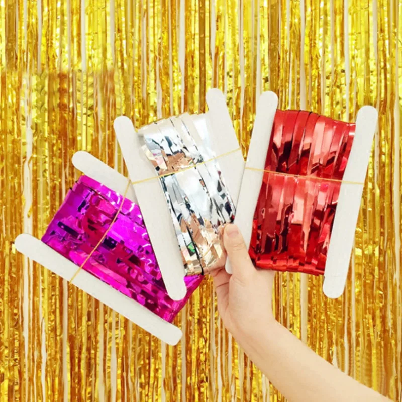 1X2m Party Background Metal Foil Tassel Rain Silk Curtain Door Curtain Birthday Party Wedding Stage Background Decoration
1X2m Party Background Metal Foil Tassel Rain Silk Curtain Door Curtain Birthday Party Wedding Stage Background Decoration