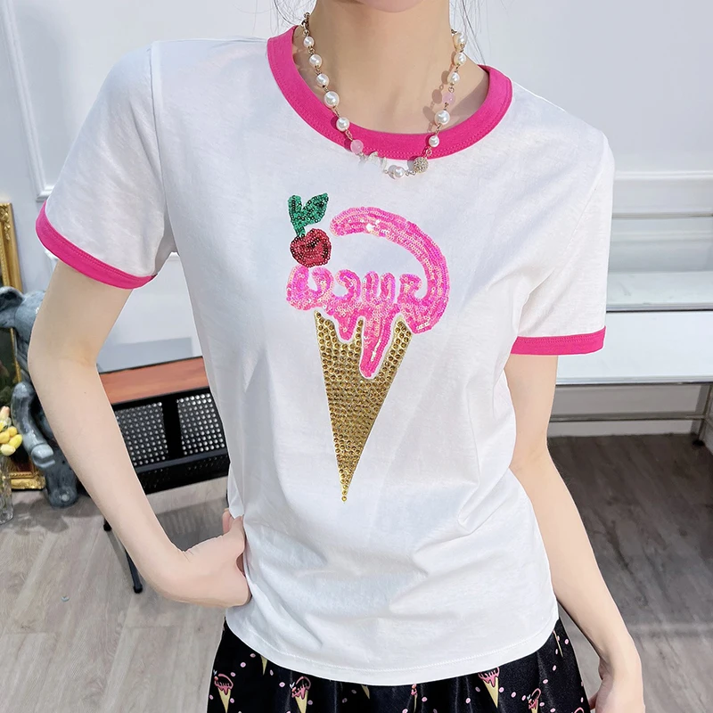 2023 New Print T-shirt Summer Woman Round Neck Short Sleeve Loose Cotton Tees Top Casual Tee Shirts
2023 New Print T-shirt Summer Woman Round Neck Short Sleeve Loose Cotton Tees Top Casual Tee Shirts