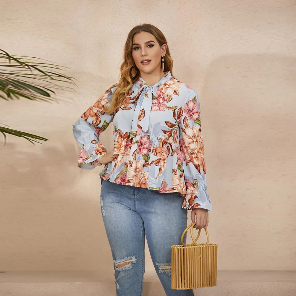 Brand New Plus Size Women Floral Print Shirt Long Sleeve Blouse Lace Up Ruffled Top Ladies Soft And Comfortable
Brand New Plus Size Women Floral Print Shirt Long Sleeve Blouse Lace Up Ruffled Top Ladies Soft And Comfortable