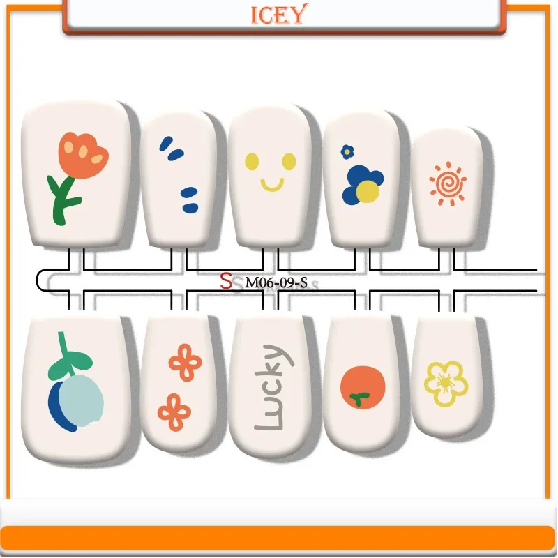 Icey Beauty Свежие цветы Нажмите на ногти Полуручная работа Носимые средства для