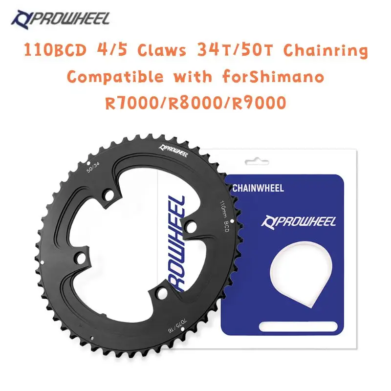Звездочка для шоссейного велосипеда PROWHEEL 110BCD 4/5, 34 Т/50 т, совместимая с Shimano R7000/R8000/R9000, детали
Звездочка для шоссейного велосипеда PROWHEEL 110BCD 4/5, 34 Т/50 т, совместимая с Shimano R7000/R8000/R9000, детали