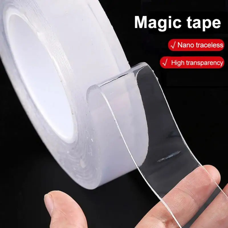 

Nano Double Sided Tape Heavy Duty Transparent Adhesive Strips Strong Sticky Multipurpose Reusable Waterproof Mounting Tape