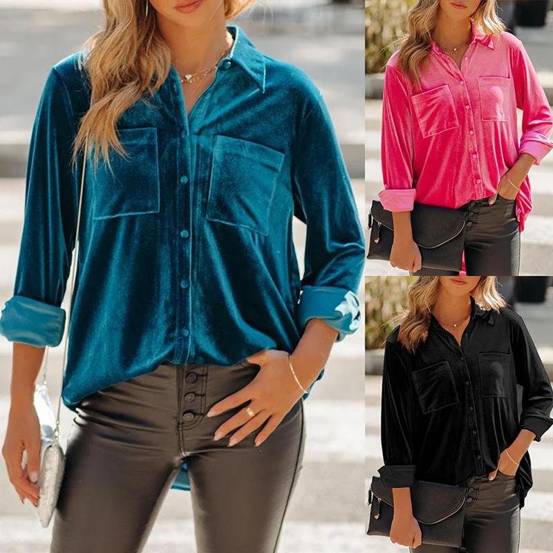 2022 Autumn New Straight T-shirt Fashion Long Sleeved Shirt Solid Color Western Style Black Velvet Shirt Women's Top
2022 Autumn New Straight T-shirt Fashion Long Sleeved Shirt Solid Color Western Style Black Velvet Shirt Women's Top