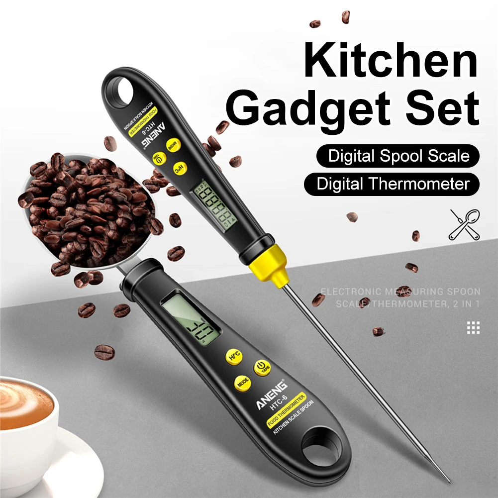 Digital Spoon Scale 2 In 1 Food Measurement Scale with Food Thermometer Battery Operated g/oz/lb LCD Display Kitchen Gadget
Digital Spoon Scale 2 In 1 Food Measurement Scale with Food Thermometer Battery Operated g/oz/lb LCD Display Kitchen Gadget