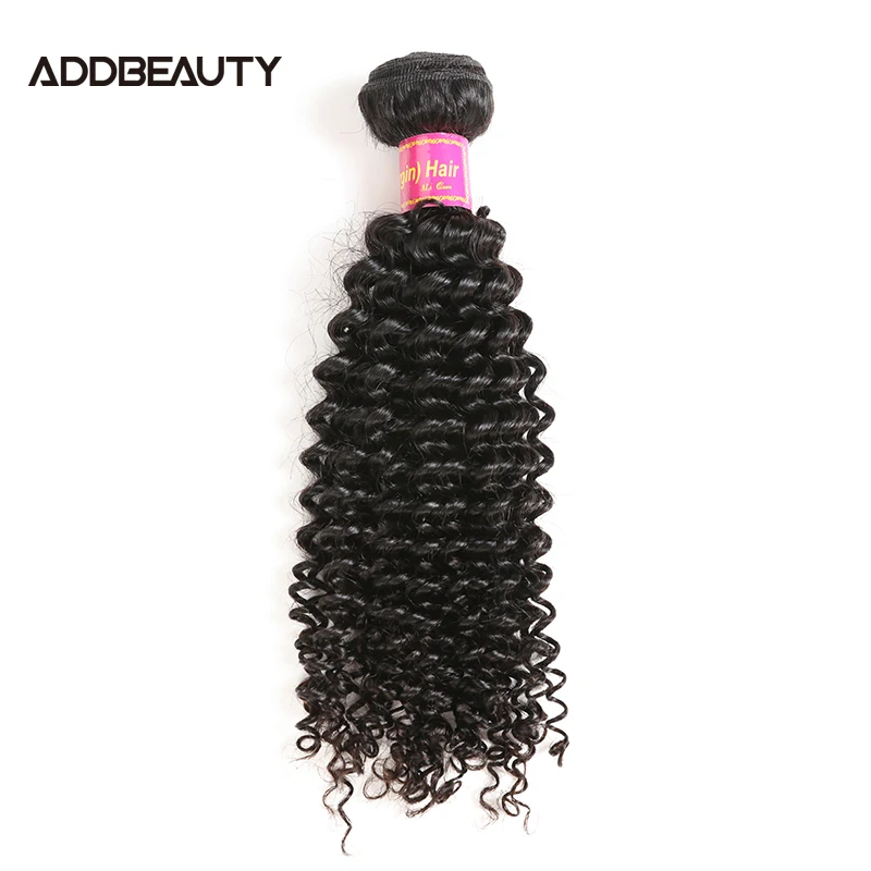 

Kinky Curly Virgin Human Hair Bundles for Women 1pc Addbeauty Brazilian One Donor Human Hair Weave Double Drawn Natural Color