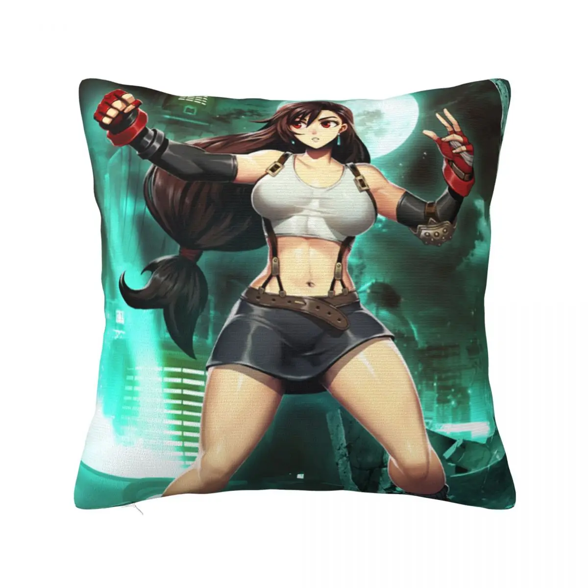 

Final Fantasy TIFA Pillowcase Printed Polyester Cushion Cover Decorative Aerith sexy beauties Fashion Pillow Case Cover Home 18"