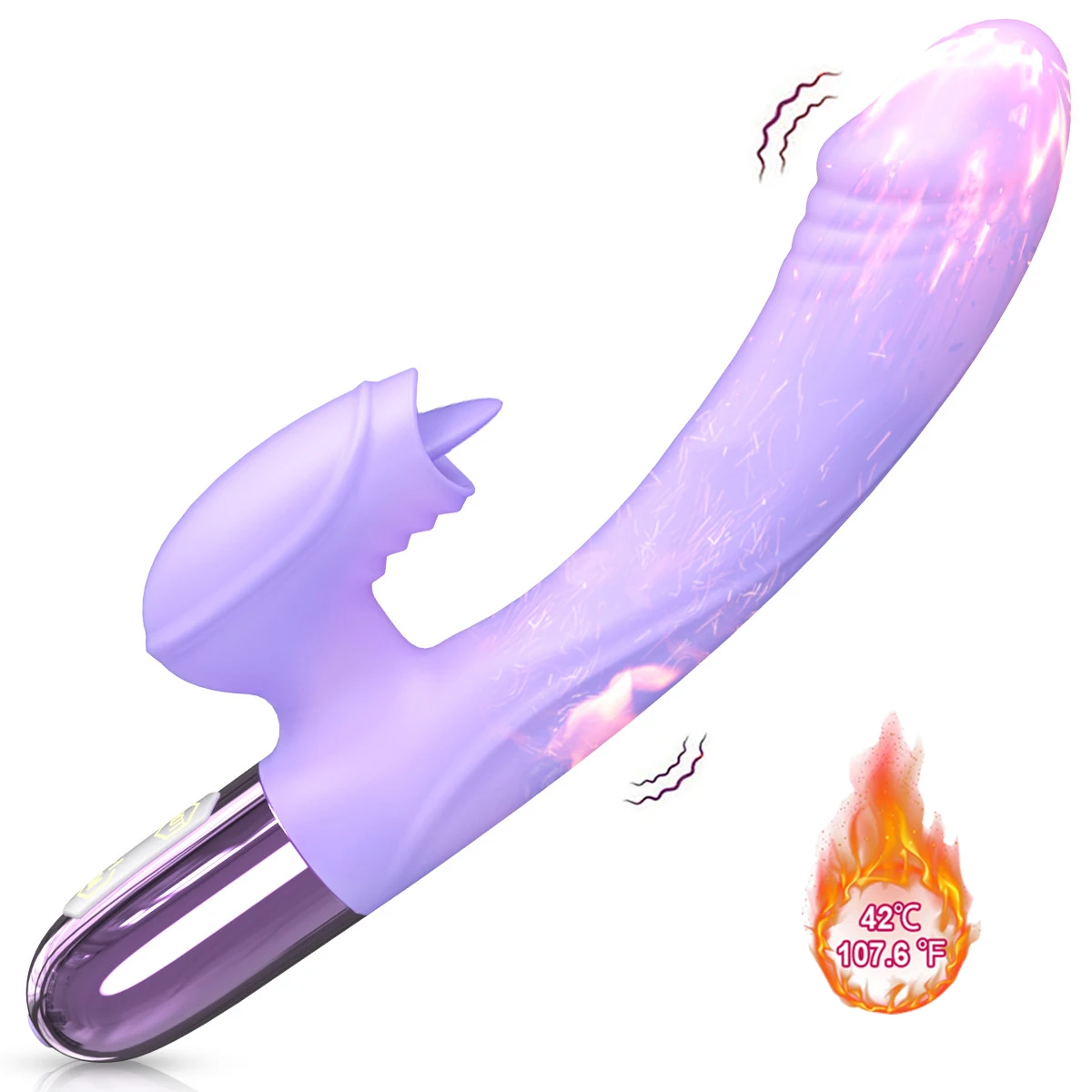 Секс-игрушки для женщин, анальный фаллоимитатор 2 в 1, клиторальный язык, лижущий вибратор с подогревом для женщин, Стимулятор точки G, клитора, сексуальный