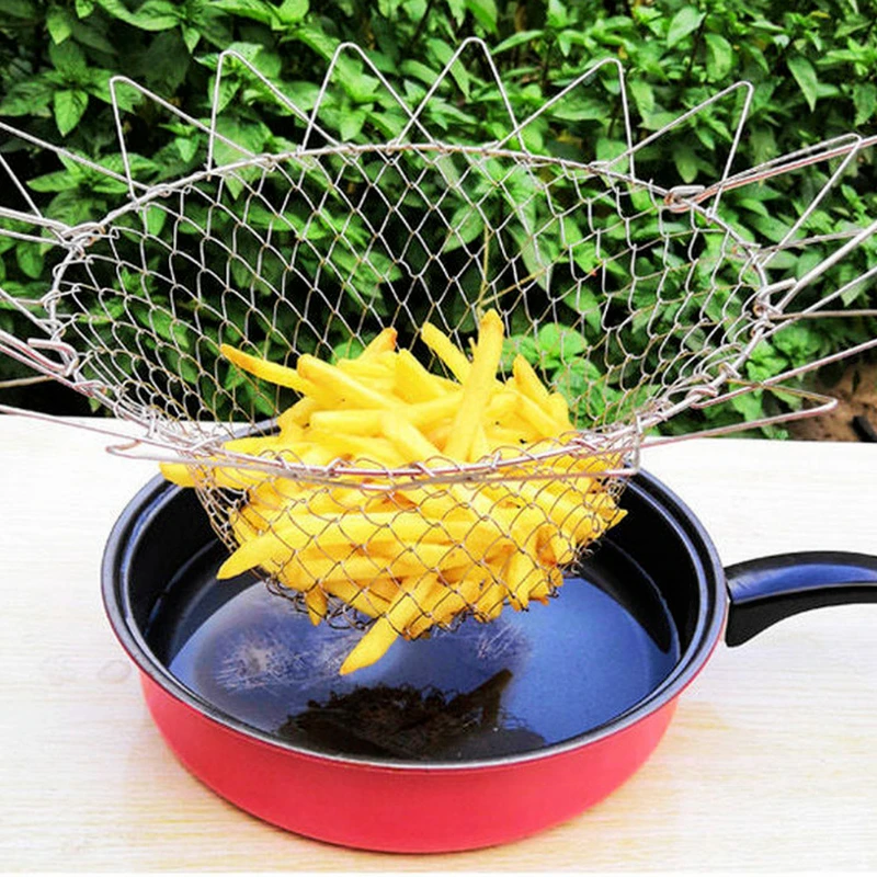 Складная промывка паром натяжение фри французские корзины для шеф-поваров складные сетчатые сетки из нержавеющей стали детская сетка 1/2 шт.
Складная промывка паром натяжение фри французские корзины для шеф-поваров складные сетчатые сетки из нержавеющей стали детская сетка 1/2 шт.