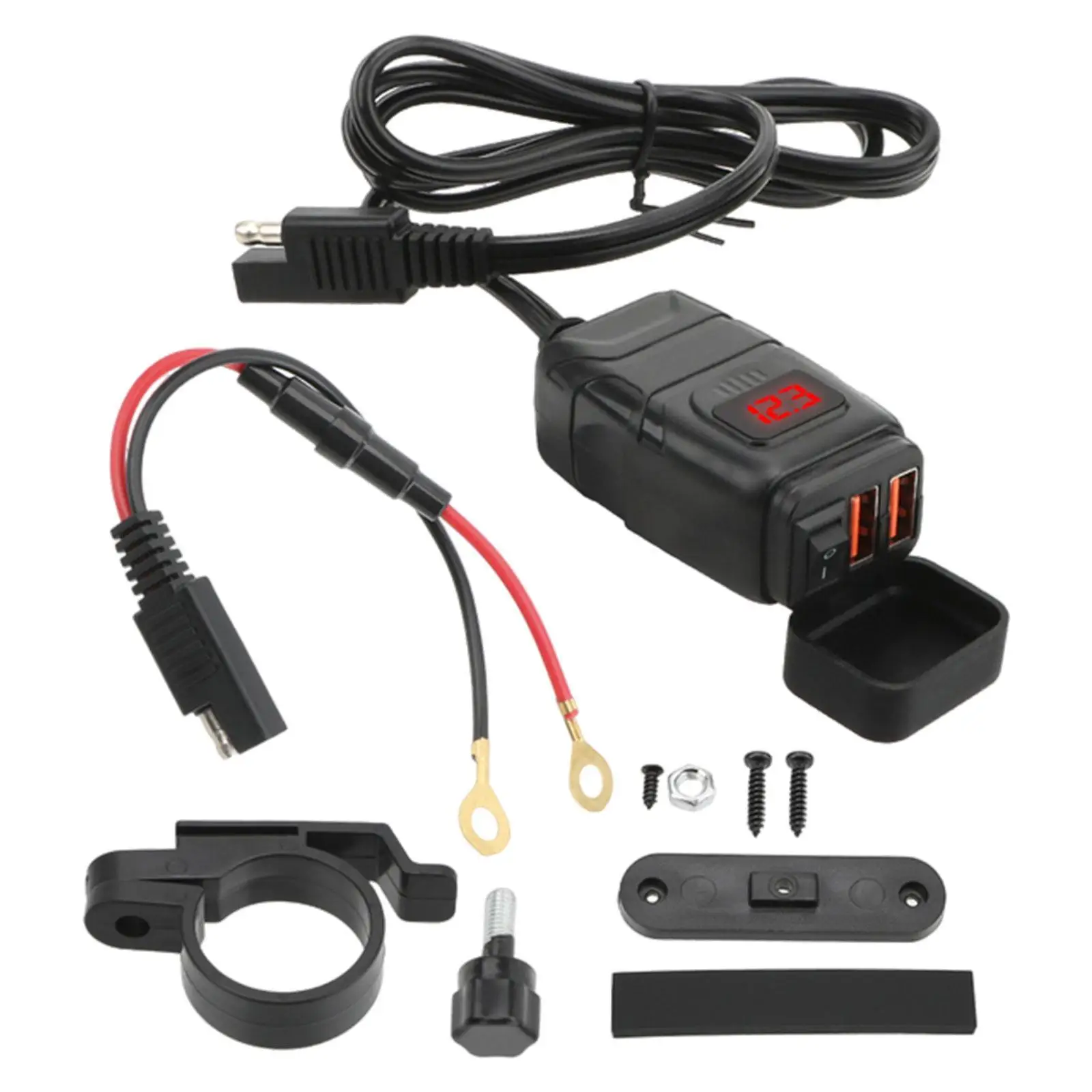 12V Motorcycle Handlebar Charger Waterproof Dual USB Port Quick Charger 3.0 Adapter Port With Voltmeter Motorbike Phone Charging
12V Motorcycle Handlebar Charger Waterproof Dual USB Port Quick Charger 3.0 Adapter Port With Voltmeter Motorbike Phone Charging