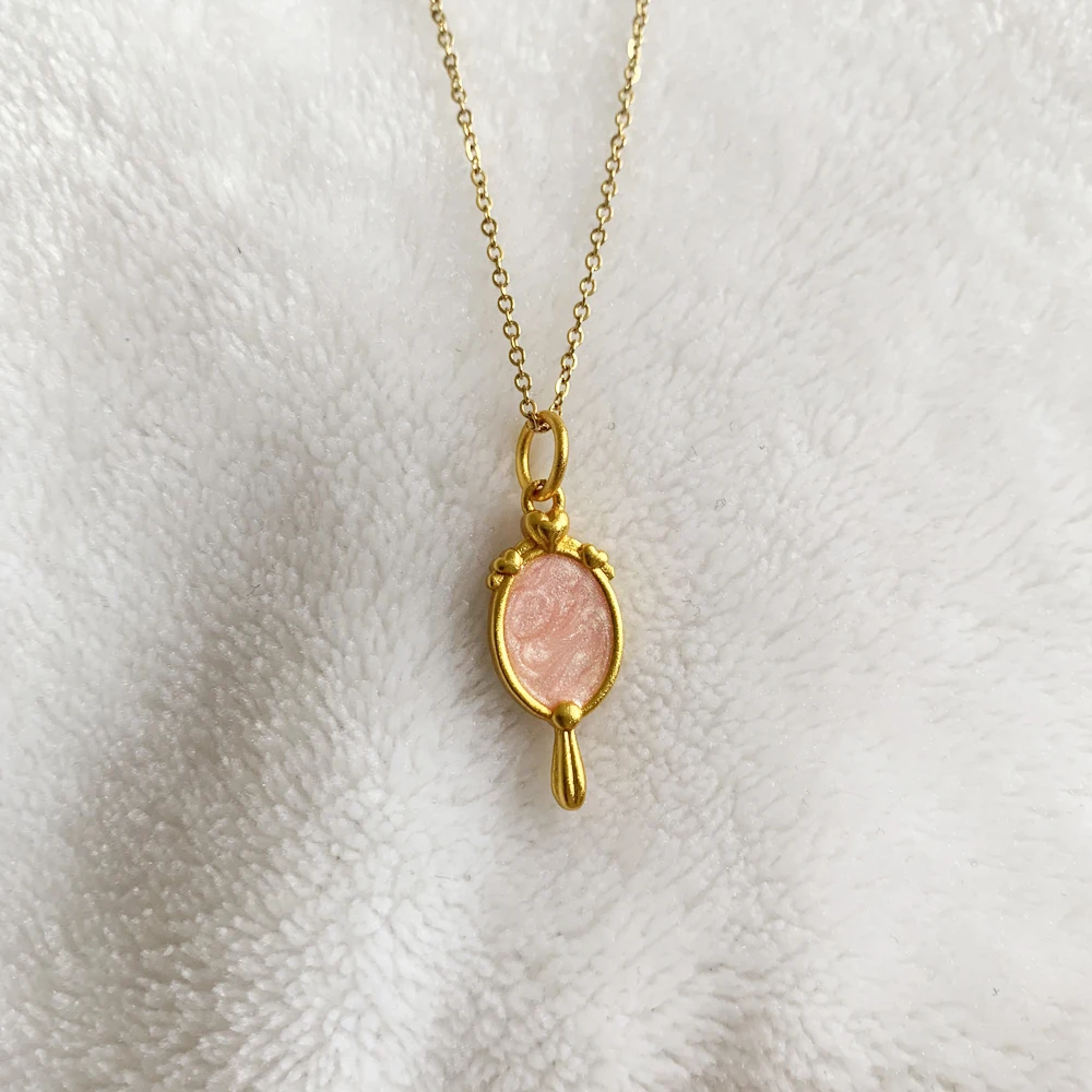 Sweet Makeup Mirror Necklace For Young Girls fashion Engagement Jewelry Diamond Castle Makeup Mirror Pendant Choker Gift For Her
Sweet Makeup Mirror Necklace For Young Girls fashion Engagement Jewelry Diamond Castle Makeup Mirror Pendant Choker Gift For Her