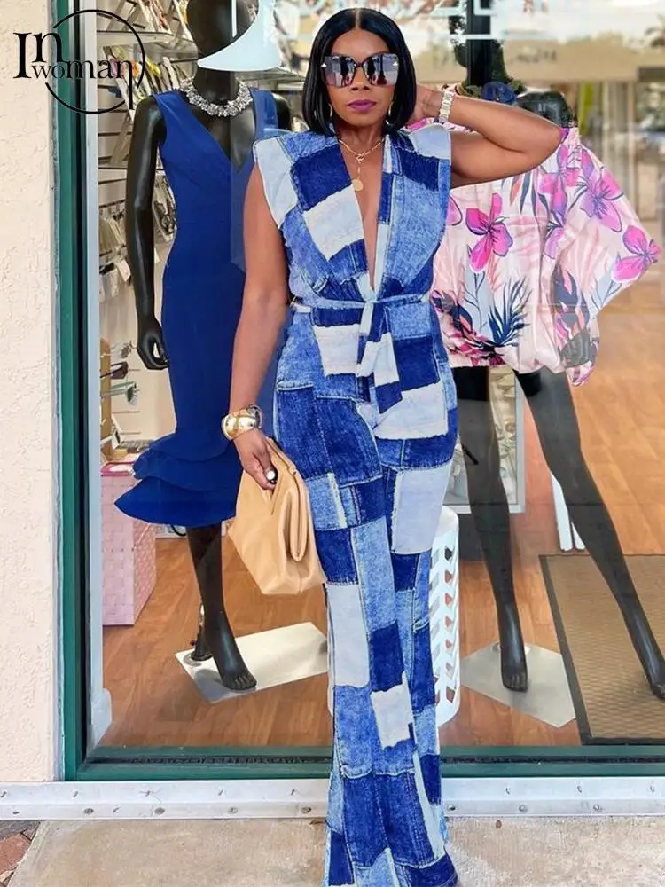 Inwoman Blue Sexy Denim Print Jumpsuit Party Club Outfits For Women 2023 Fall Sleeveless Activewear Patchwork Backless Romper
Inwoman Blue Sexy Denim Print Jumpsuit Party Club Outfits For Women 2023 Fall Sleeveless Activewear Patchwork Backless Romper