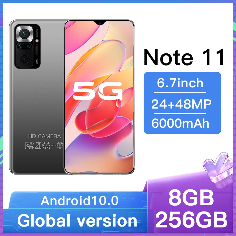 Original Global Version Note 11 Smartphone 16GB 512GB 48MP Camera Celular 4G 5G Network 6.7" Android Daul SIM Card Cell Phone
Original Global Version Note 11 Smartphone 16GB 512GB 48MP Camera Celular 4G 5G Network 6.7" Android Daul SIM Card Cell Phone
