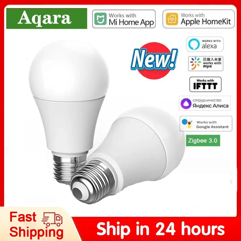 

2023 New Aqara Smart LED Bulb T1 Zigbee 3.0 E27 2700K-6500K 220-240V APP Remote Lamp Light For Xiaomi work with Mi home Homekit