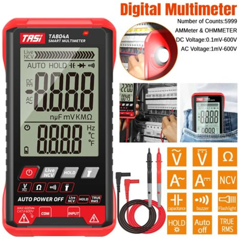 High Quality Digital Multimeter Voltmeter Ammeter AC DC Volt Ohmmeter Tester Meter Auto Range
High Quality Digital Multimeter Voltmeter Ammeter AC DC Volt Ohmmeter Tester Meter Auto Range