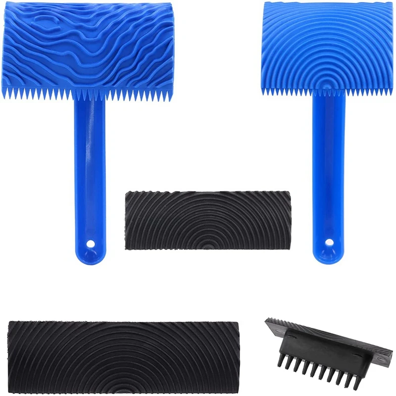4Pcs Wood Graining Painting Tool Set, Black Rubber Wood Grain Tool And Blue Rubber Empaistic Wood Texture Pattern Tool
4Pcs Wood Graining Painting Tool Set, Black Rubber Wood Grain Tool And Blue Rubber Empaistic Wood Texture Pattern Tool