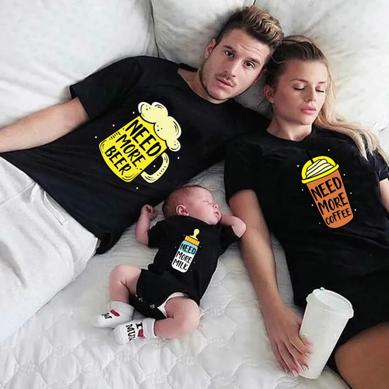 Family Matching Outfits Need More Beer Coffee Milk Funny Family Look T shirt Baby Clothes Father Mother Daughter Son T-shirts
Family Matching Outfits Need More Beer Coffee Milk Funny Family Look T shirt Baby Clothes Father Mother Daughter Son T-shirts