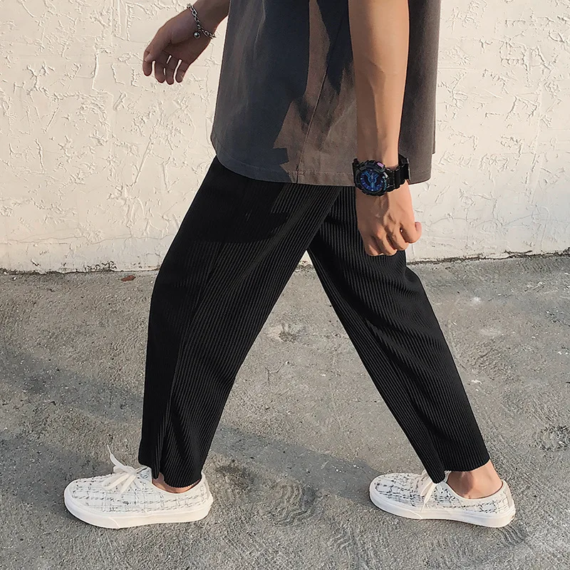 Men's Fashion Elastic Waist Casual Pants Pleated Straight Pants Men Streetwear Loose Trousers Solid Teenager Outerwear Pants
Men's Fashion Elastic Waist Casual Pants Pleated Straight Pants Men Streetwear Loose Trousers Solid Teenager Outerwear Pants