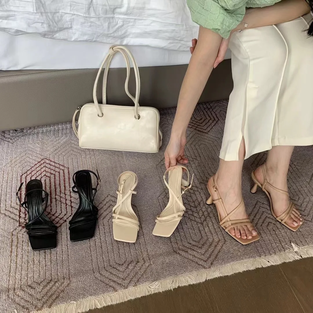 Narrow Band Women Sandals Open Toe Hollow Summer Dress Shoes Thin High Heels Black Beige Khaki Party Pumps Ankle Strap Size 39
Narrow Band Women Sandals Open Toe Hollow Summer Dress Shoes Thin High Heels Black Beige Khaki Party Pumps Ankle Strap Size 39