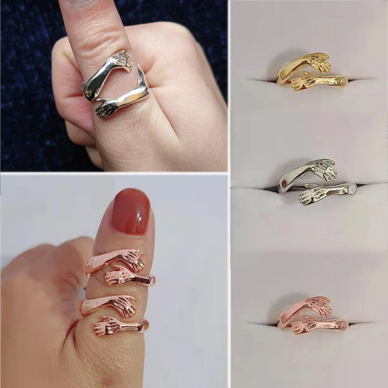 2021 New Ins Vintage Romantic Love Hug Carved Hand Ring Love Adjustable Hand Hug Ring For Women Men Fashion Aesthetic Jewelry
2021 New Ins Vintage Romantic Love Hug Carved Hand Ring Love Adjustable Hand Hug Ring For Women Men Fashion Aesthetic Jewelry