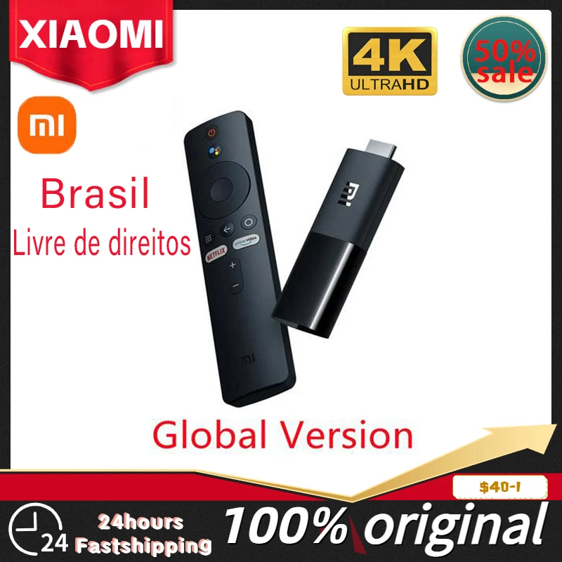 

（BR Tax-free）Xiaomi Mi TV Stick Android TV 9.0 4-core 4K UHD Dual Decoding 2GB RAM 8GB ROM Google Assistant Netflix Wifi 5