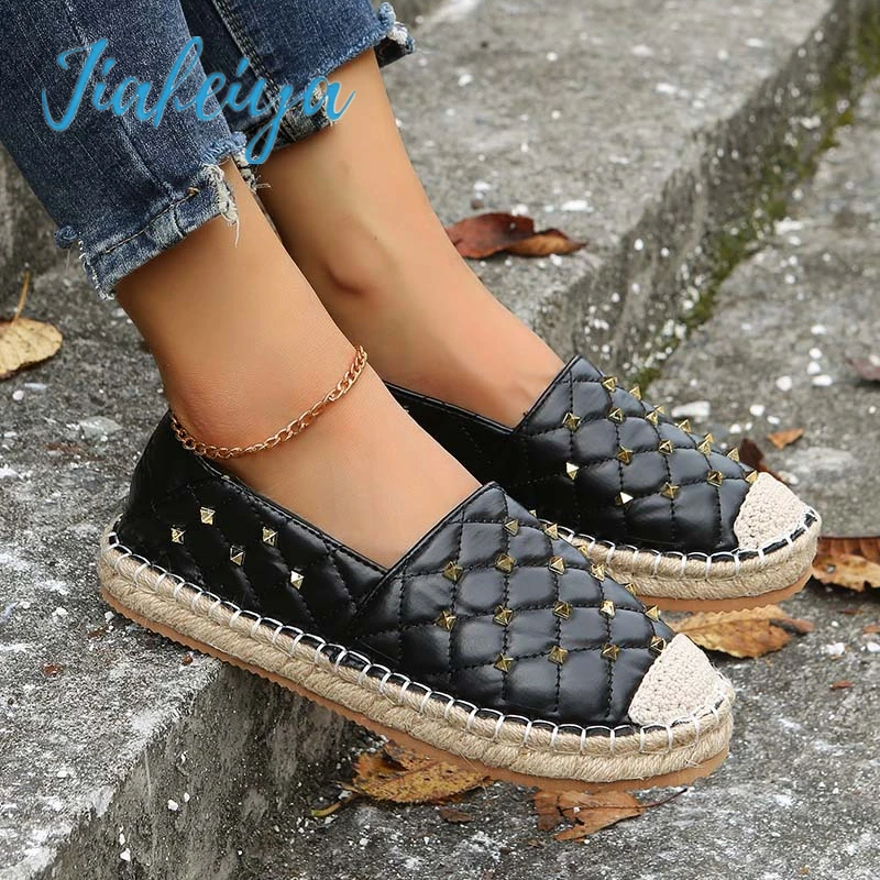 New Women's Shoes Flats Platform Shoes Zapatos De Mujer Fisherman Black Check Riveting Flats Shoes Designer Shoes Women Luxury 
New Women's Shoes Flats Platform Shoes Zapatos De Mujer Fisherman Black Check Riveting Flats Shoes Designer Shoes Women Luxury