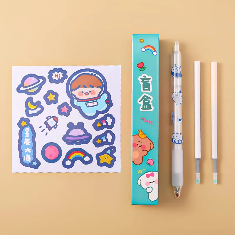 Kawaii Blind Box Gel Pen Stationery Set Cute Sticker Ballpoint Pens with Refill for Children School Supplies Holiday Gifts 0.5mm
Kawaii Blind Box Gel Pen Stationery Set Cute Sticker Ballpoint Pens with Refill for Children School Supplies Holiday Gifts 0.5mm