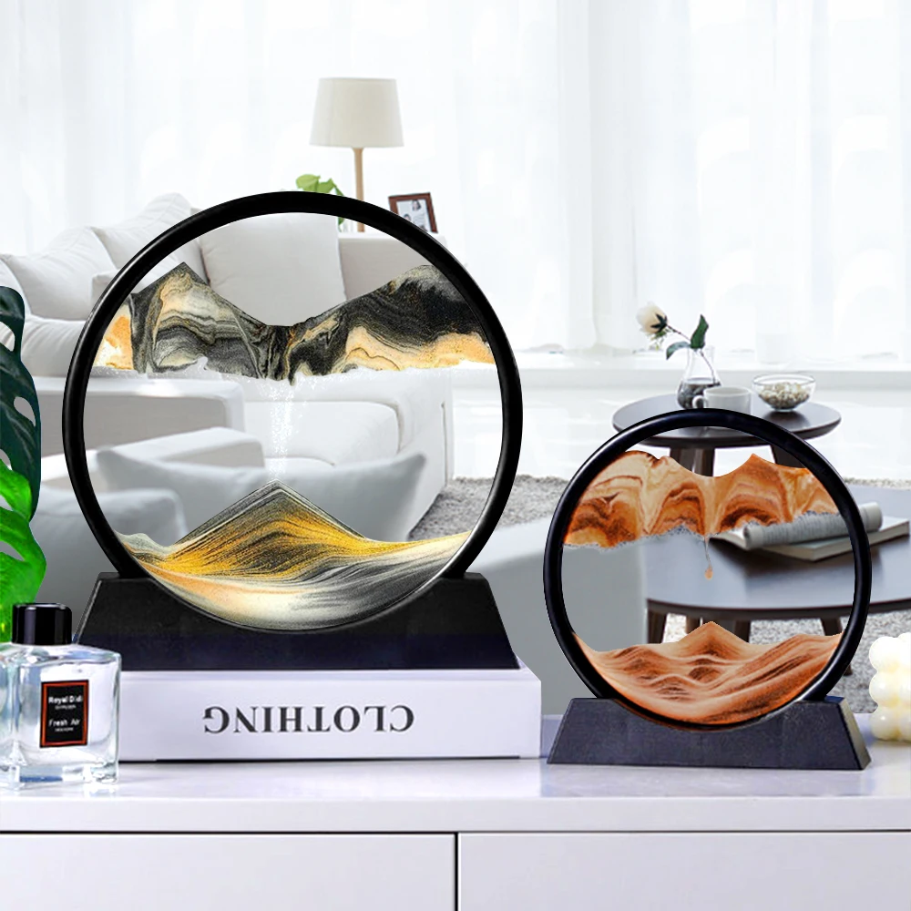 Moving Sand Art Picture Round Glass 3D Hourglass Deep Sea Sandscape In Motion Display Flowing Sand Frame 7/12inch For home Decor
Moving Sand Art Picture Round Glass 3D Hourglass Deep Sea Sandscape In Motion Display Flowing Sand Frame 7/12inch For home Decor