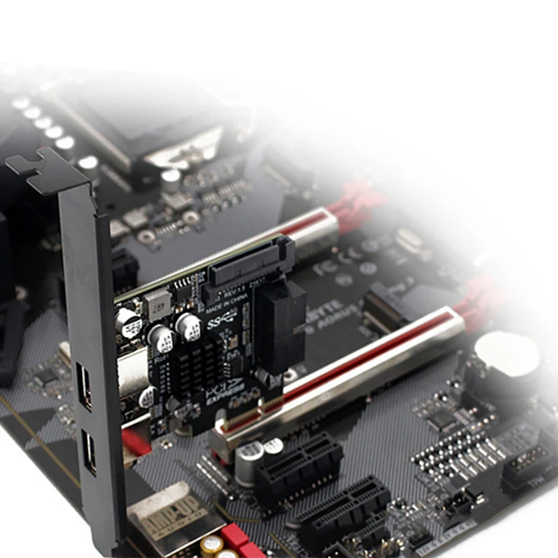 

PCI-E To USB3.0 Riser Card With 2X USB Ports PCI-E Expansion Card 19-Pin SATA Power Connector Support PCIE 1X 4X 8X 16X