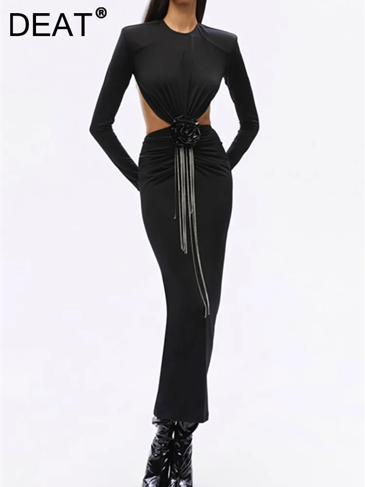 DEAT Women's Evening Dress O-neck Long Sleeve Backless Spliced Flower Fashion Party Bandage Dresses Summer 2023 New 13DB2217
DEAT Women's Evening Dress O-neck Long Sleeve Backless Spliced Flower Fashion Party Bandage Dresses Summer 2023 New 13DB2217