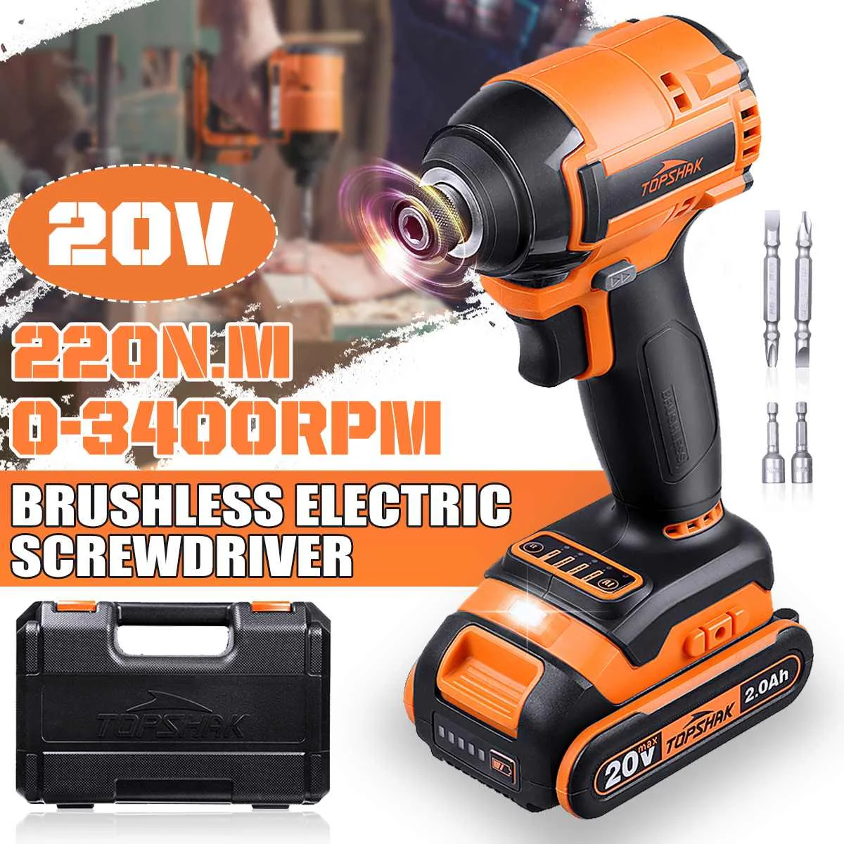 20V Electric Screwdriver Brushless Cordless Impact Driver LED Working Light Rechargeable Maintenance Power Tools EU Plug
20V Electric Screwdriver Brushless Cordless Impact Driver LED Working Light Rechargeable Maintenance Power Tools EU Plug