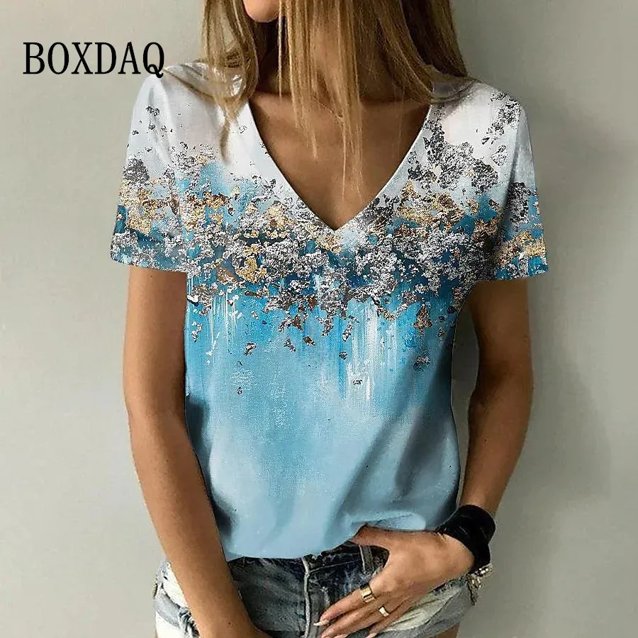 Women's T-Shirt Summer Fashion Short Sleeve Tops 3D Floral Print V-Neck Casual T Shirt for Women's Y2K Clothes Plus Size Tees
Women's T-Shirt Summer Fashion Short Sleeve Tops 3D Floral Print V-Neck Casual T Shirt for Women's Y2K Clothes Plus Size Tees