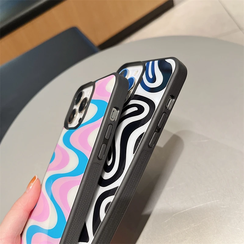 Fashion Wavy lines Phone case for 8 7 6s Plus Xr iPhone 11 12 Pro Max XR XS Max X Apple 13 Pro Max Explosion proof
Fashion Wavy lines Phone case for 8 7 6s Plus Xr iPhone 11 12 Pro Max XR XS Max X Apple 13 Pro Max Explosion proof