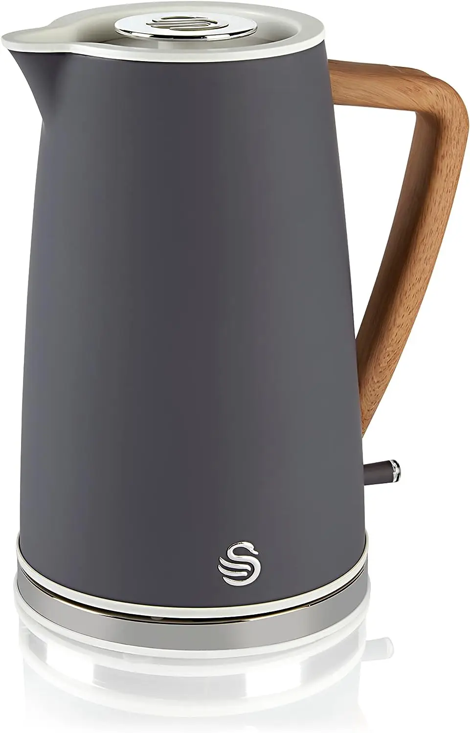 Rapid Boil Jug Kettle, Wood Effect Handle, Soft Touch Housing and Matte Finish, 1.7 Litre, Slate Grey (SK14610GRYN) 
Rapid Boil Jug Kettle, Wood Effect Handle, Soft Touch Housing and Matte Finish, 1.7 Litre, Slate Grey (SK14610GRYN)