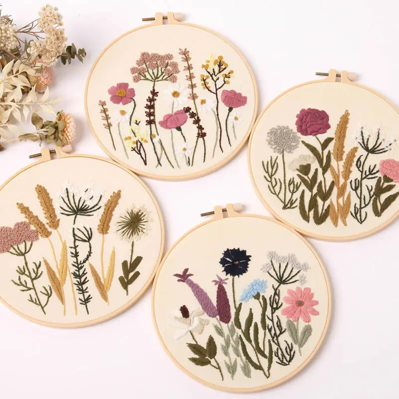 Plant Flowers Embroidery Needlework Kits DIY Retro Cross Stitch Materials Package Hand-stitched Embroidered Set for Beginners 
Plant Flowers Embroidery Needlework Kits DIY Retro Cross Stitch Materials Package Hand-stitched Embroidered Set for Beginners
