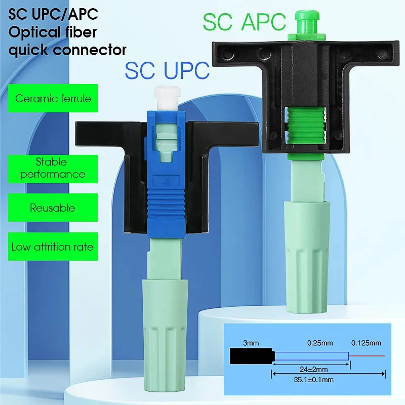 COMPTYCO FTTH fiber optic connector SC UPC APC Fiber Optic Fast Connector Lot Quick Field Assembly Embedded High Quality APC
COMPTYCO FTTH fiber optic connector SC UPC APC Fiber Optic Fast Connector Lot Quick Field Assembly Embedded High Quality APC