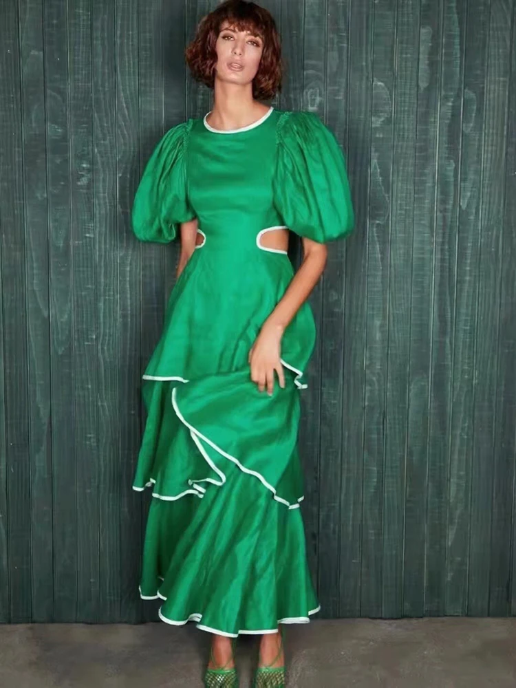 Delocah High Quality Summer Women Fashion Runway Cascading Ruffle Cake Dress Lantern Sleeve High Waist Solid Color Print Dresses
Delocah High Quality Summer Women Fashion Runway Cascading Ruffle Cake Dress Lantern Sleeve High Waist Solid Color Print Dresses