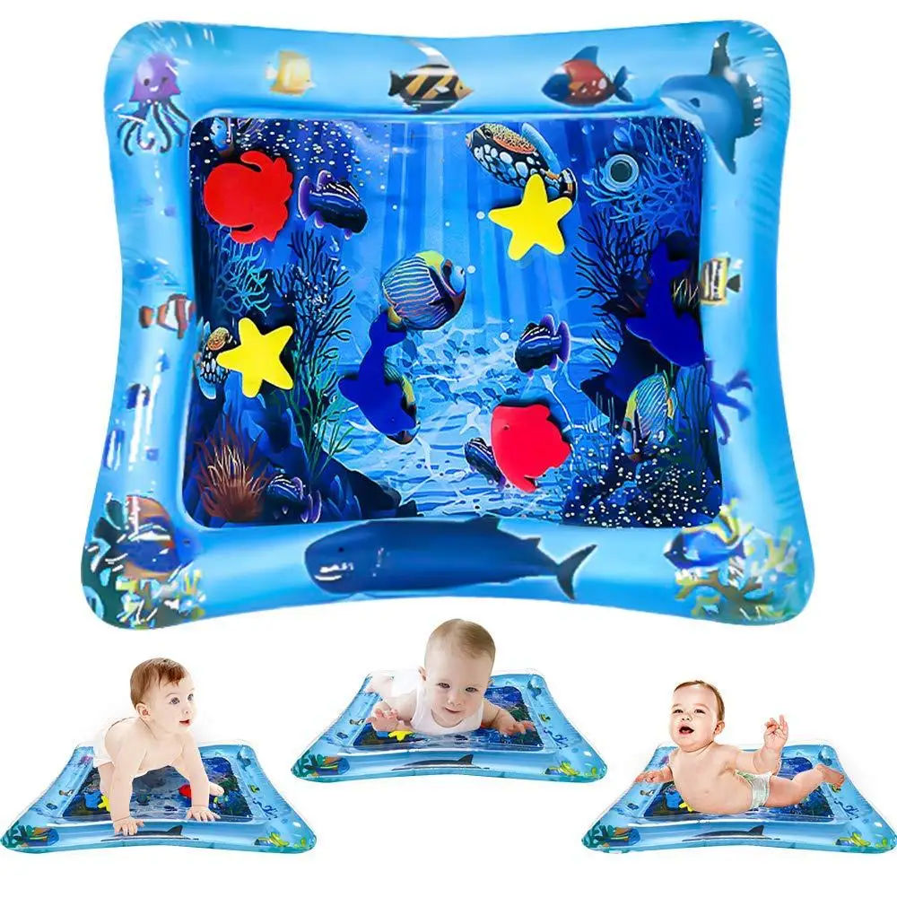 

Детский надувной игровой коврик для аквариума, игрушка для живота, водная подушка для младенцев, для малышей, коврик для воды с простретой