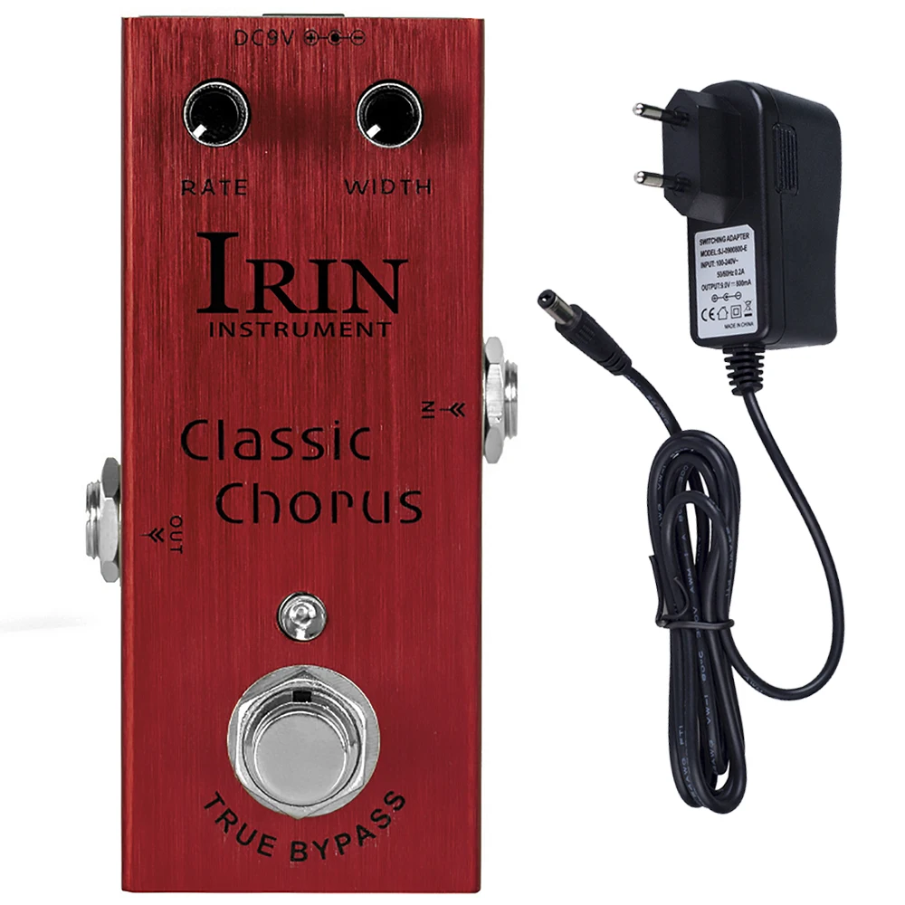 

IRIN AN-09 Effector Classic Chorus Guitar Effects Pedal Rate Width True Bypass Gain Volime Guitar Effect Pedal Parts Accessories