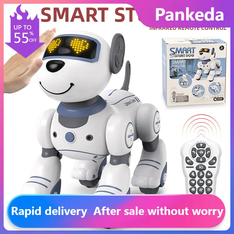 

Funny RC Robot Electronic Dog Stunt Dog Voice Command Programmable Touch-sense Music Song Robot Dog for Children's Toys Robot