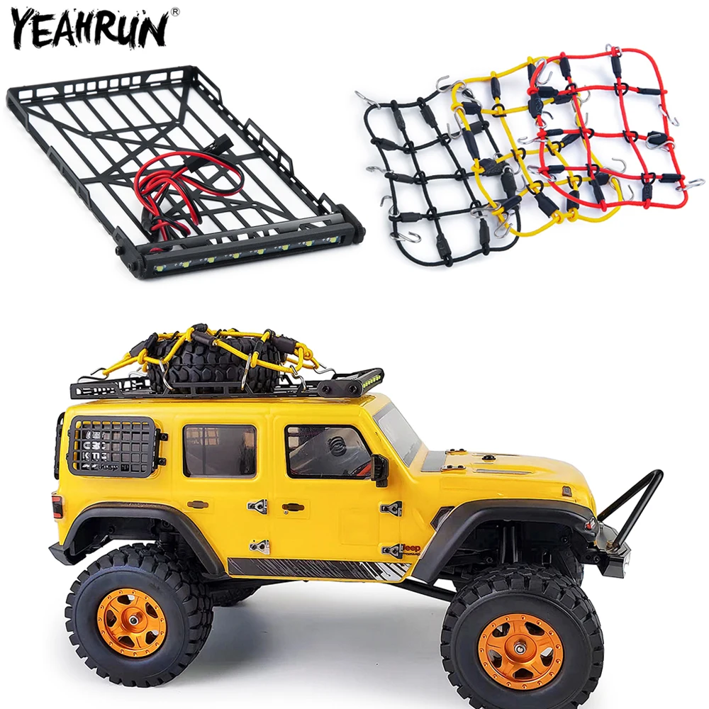YEAHRUN Metal Roof Rack Luggage Carrier with LED Lights & Box Elastic Luggage Net For 1/24 Axial SCX24 AXI00002 RC Crawler Car
YEAHRUN Metal Roof Rack Luggage Carrier with LED Lights & Box Elastic Luggage Net For 1/24 Axial SCX24 AXI00002 RC Crawler Car