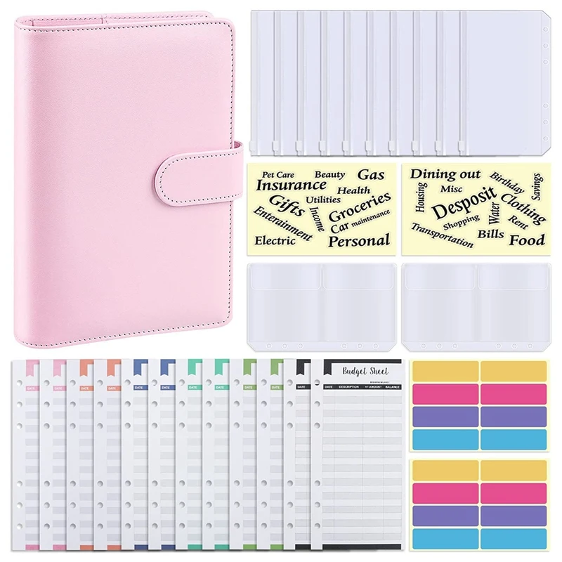 AU42 -Budget Binder, A6 PU Notebook Planning Notepad, Replaceable 6 Ring Binder Coverfor Personal Planning Of Budget Saving
AU42 -Budget Binder, A6 PU Notebook Planning Notepad, Replaceable 6 Ring Binder Coverfor Personal Planning Of Budget Saving