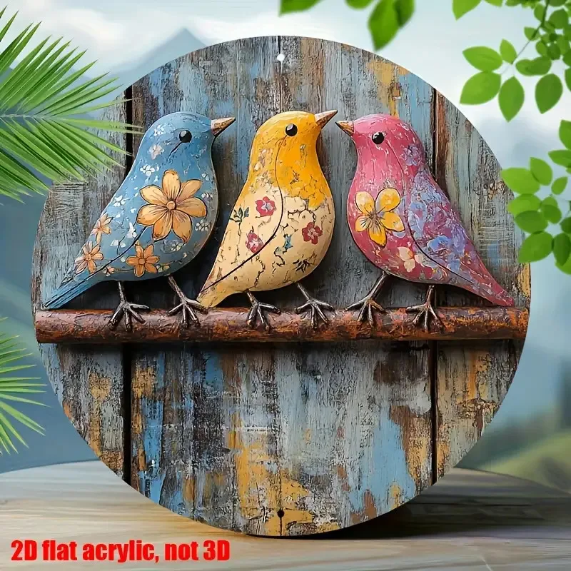 Круглая алюминиевая табличка с гирляндой птиц
Круглая алюминиевая табличка с гирляндой птиц