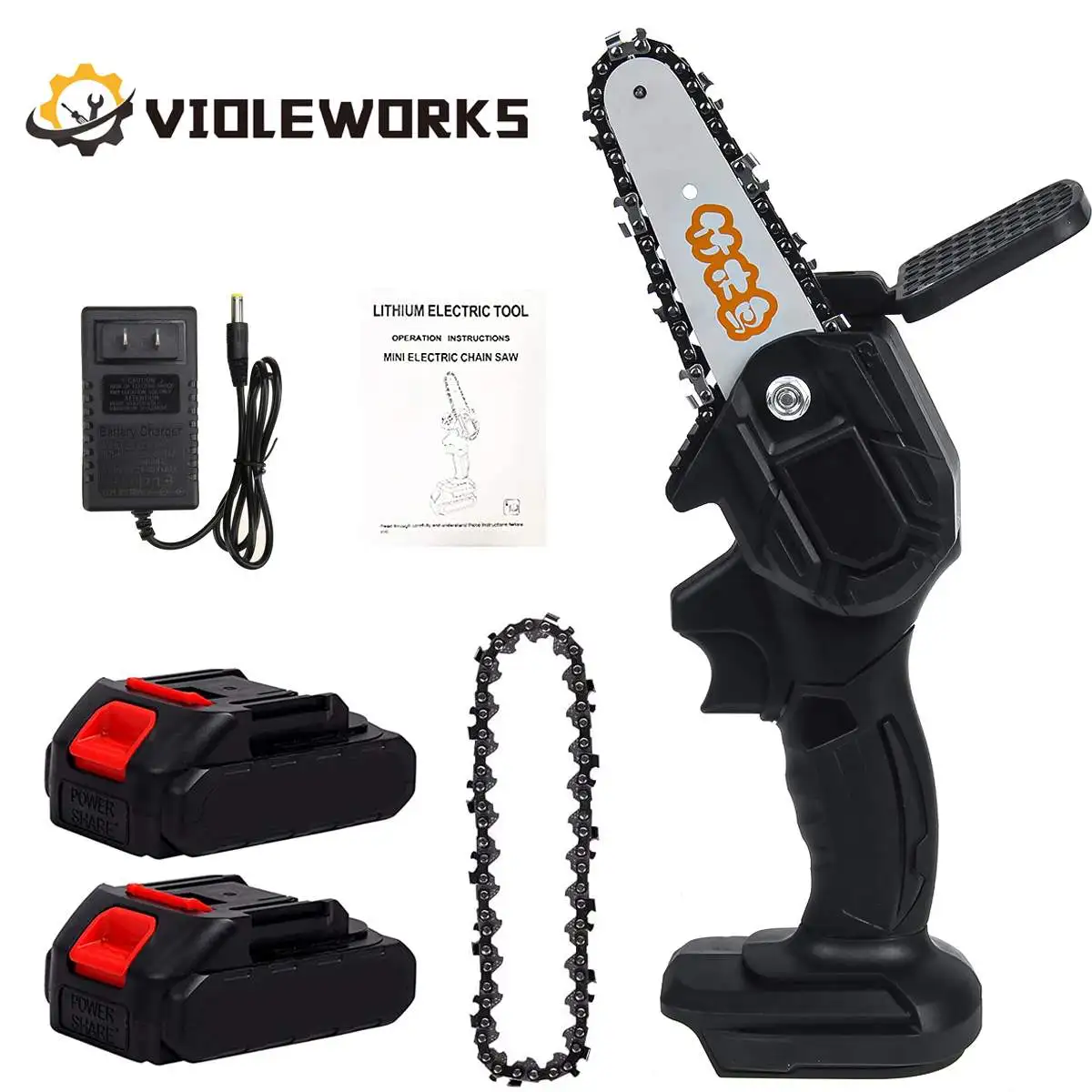 4 Inch 18V Mini Electric Saw Chainsaw with 2PCS Battery Rechargeable Woodworking Garden Tool for Makita 18V Battery US Plug
4 Inch 18V Mini Electric Saw Chainsaw with 2PCS Battery Rechargeable Woodworking Garden Tool for Makita 18V Battery US Plug