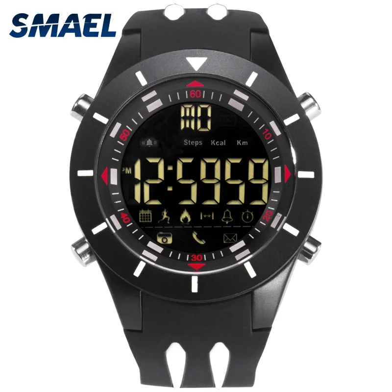 SMAEL Digital Wristwatches Waterproof Big Dial LED Display Stopwatch Sport Outdoor Black Clock Shock LED Watch Silicone Men 8002
SMAEL Digital Wristwatches Waterproof Big Dial LED Display Stopwatch Sport Outdoor Black Clock Shock LED Watch Silicone Men 8002